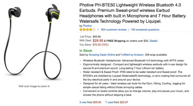 Fotografía - [Offre Alerte] Les Photive PH-BTE50 écouteurs Bluetooth 4.0 Avec APTX soutien sont en baisse à 30 $ sur Amazon
